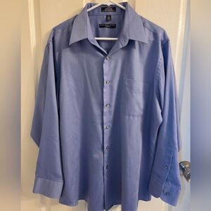 Sateen Geoffrey Beene Wrinkle Free Light Blue Dress Shirt